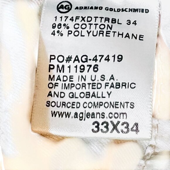 AG Adriano Goldschmied Blue Denim Jeans 33x34 The Graduate Tailored Leg - Picture 14 of 15